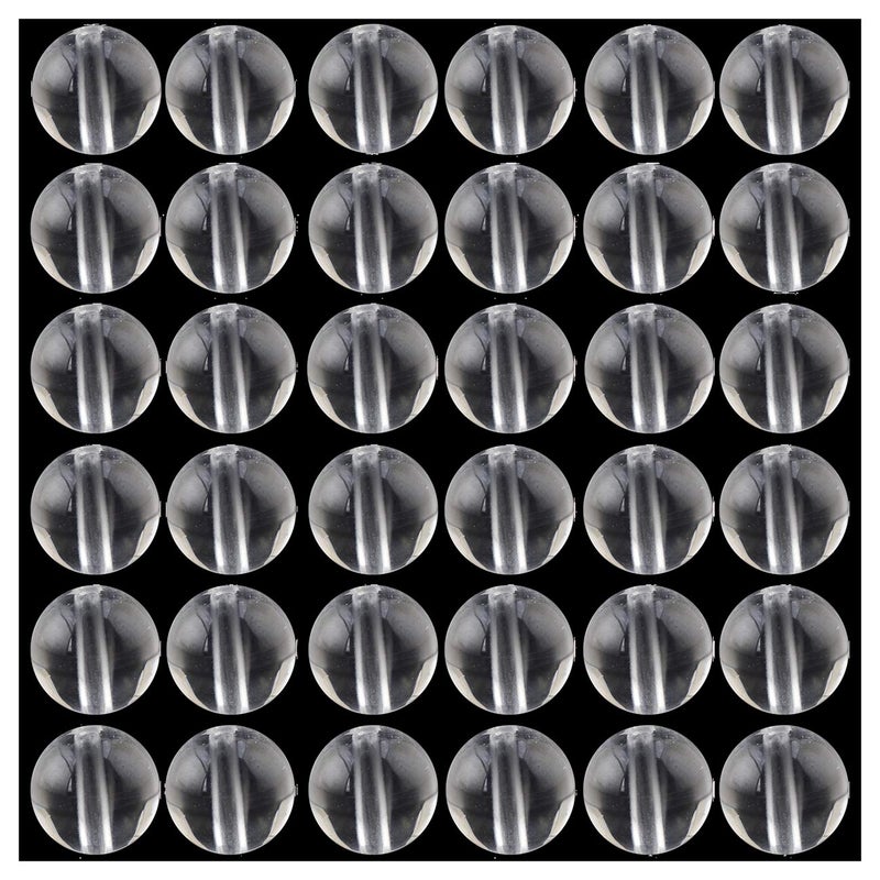 Cmidy Natural Stone Beads 100pcs 8mm White Clear Crystal Quartz Round Stone Beading Loose Gemstone Hole 1mm DIY Smooth Beads for Bracelet Necklace Earrings Jewelry Making (Clear Crystal Quartz White, 8mm) - Image 1